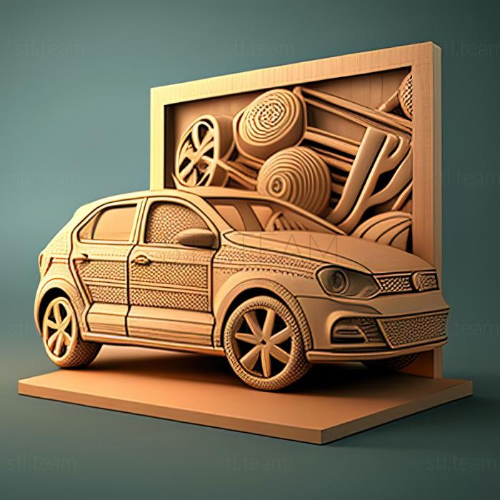 3D модель Volkswagen Polo Sedan 2010 р.в (STL)